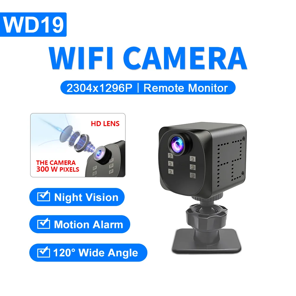 WD19 IP Camera HD Samrt WIFI Camera with 120° View and Night Vision