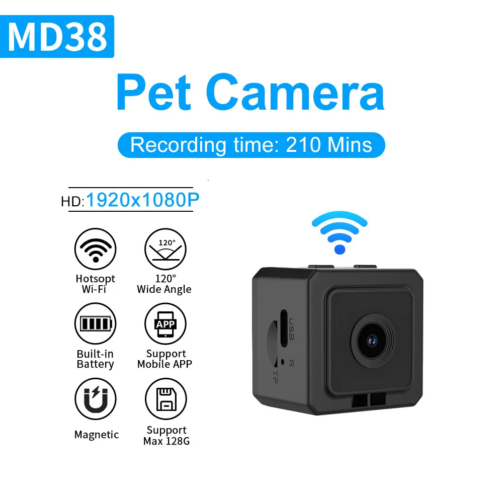 MD38 Mini Pet Camera 1080P Body Recorder
